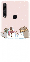 Husa din silicon compatibila cu Huawei Y9 2019 - model Cat And Snowman 