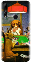 Husa din silicon compatibila cu Huawei Y9 2019 - model Dogs Playing Poker 