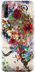 Husa din silicon compatibila cu Huawei Y9s - model Abstract Flowers 