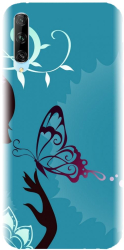 Husa din silicon compatibila cu Huawei Y9s - model Blue Butterfly 