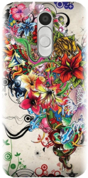 Husa din silicon compatibila cu Lg Bello - model Abstract Flowers 