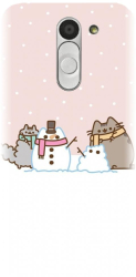 Husa din silicon compatibila cu Lg Bello - model Cat And Snowman 