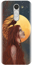 Husa din silicon compatibila cu Lg Bello - model Fantasy Wolf Woman 