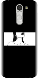Husa din silicon compatibila cu Lg Bello - model Line Art Buze Negre 