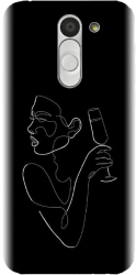 Husa din silicon compatibila cu Lg Bello - model Line Art Champagne 
