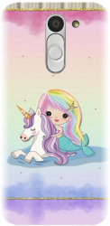 Husa din silicon compatibila cu Lg Bello - model Sirena si unicornul 