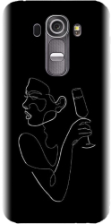 Husa din silicon compatibila cu Lg G4 - model Line Art Champagne 