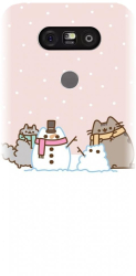 Husa din silicon compatibila cu Lg G5 - model Cat And Snowman 