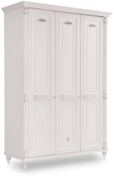 Dulap cu 3 usi pentru copii si tineret Romantic White 140x58x203 cm 