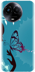 Husa din silicon compatibila cu Realme 11 5G - model Blue Butterfly 