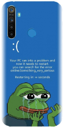 Husa din silicon compatibila cu Realme 5 Pro - model Blue Screen 