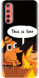 Husa din silicon compatibila cu Realme 7 - model Pixel Art This Is Fine 