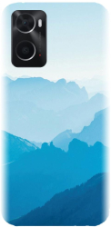 Husa din silicon compatibila cu Realme 9i 4G Global - model Blue Mountain Crests 