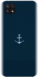 Husa din silicon compatibila cu Samsung Galaxy A22 5G - model Blue Navy Anchor Illustration 