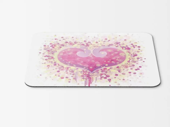 Mouse Pad Pink Heart Made Of Circles - 21.5 X 27 X 0.3cm 