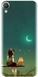 Husa din silicon compatibila cu Htc Desire 10 / M10 - model Cat And Girl 