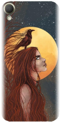 Husa din silicon compatibila cu Htc Desire 10 / M10 - model Fantasy Wolf Woman 