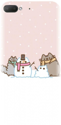 Husa din silicon compatibila cu Htc Desire 12 - model Cat And Snowman 