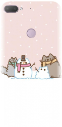 Husa din silicon compatibila cu Htc Desire 12 Plus - model Cat And Snowman 