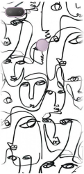 Husa din silicon compatibila cu Htc Desire 12 Plus - model Line Art Faces 