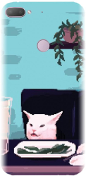 Husa din silicon compatibila cu Htc Desire 12 Plus - model Pixel Art Cat Meme 