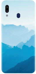 Husa din silicon compatibila cu Samsung Galaxy A30 - model Blue Mountain Crests 