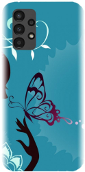 Husa din silicon compatibila cu Samsung Galaxy A32 5G / A32 EE 5G - model Blue Butterfly 