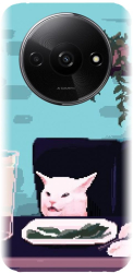 Husa din silicon compatibila cu Xiaomi Redmi A3 - model Pixel Art Cat Meme 