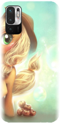 Husa din silicon compatibila cu Xiaomi Redmi Note 10 4g - model Cute pony AppleJack 