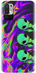 Husa din silicon compatibila cu Xiaomi Redmi Note 10 4g - model Trippy Aliens 