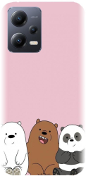 Husa din silicon compatibila cu Xiaomi Redmi Note 12 5g global / Poco X5 - model Cei 3 panda 