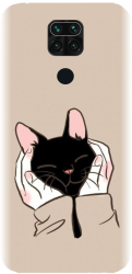 Husa din silicon compatibila cu Xiaomi Redmi Note 9 - model Th Black Cat In Hands 