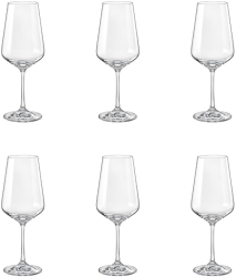 Set 6 pahare vin rosu BOHEMIA CRISTAL SANDRA 450ml sticla 
