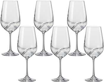 Set 6 pahare vin rosu BOHEMIA CRISTAL TURBULENCE 550ml 