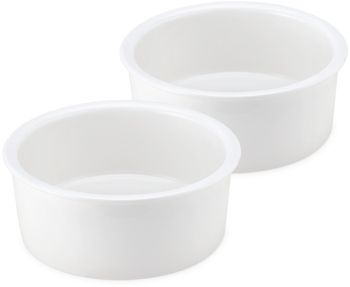 Set de 2 boluri pentru apa si hrana pentru caini si pisici Alb Ceramica 55229.02 