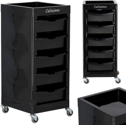 Asistent de coafor cu carucior pe roti pentru vopsire X100 la salonul de infrumusetare dulap cu sertare 