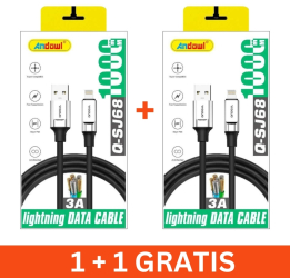 Cablu de date/incarcare USB/Lightning SJ68 100cm 3A 1+1 gratis 