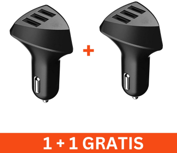 Incarcator auto 3USB 4.2A DC12/24V negru 1+1 gratis