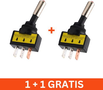 Intrerupator auto cu 3 pini LED rosu 1+1 gratis 