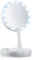 Oglinda make-up si pensat cu LED rotund plastic/sticla dimensiuni 16 x 16 x 29 cm 