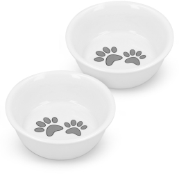 Set 2 Boluri din portelan pentru animale de companie Navaris 130 ml 51398.02 