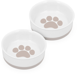 Set 2 Boluri din portelan pentru pisici Navaris 400 ml Maro 48520.02.10 