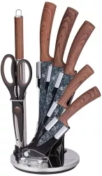 Set cutite cu suport 8 piese Ebony Rosewood Collection BerlingerHaus BH 2836 