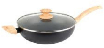 Tigaie wok cu capac 28cm invelis non-stick negru PROGRESS Scandi Smartstone 