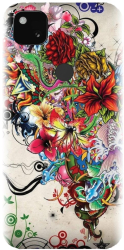 Husa din silicon compatibila cu Google Pixel 4a - model Abstract Flowers 