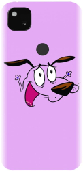 Husa din silicon compatibila cu Google Pixel 4a - model Courage The Cowardly Dog 
