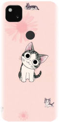 Husa din silicon compatibila cu Google Pixel 4a - model Cute cat 