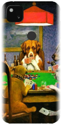 Husa din silicon compatibila cu Google Pixel 4a - model Dogs Playing Poker 