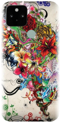 Husa din silicon compatibila cu Google Pixel 5 - model Abstract Flowers 