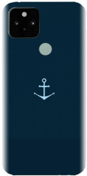 Husa din silicon compatibila cu Google Pixel 5 - model Blue Navy Anchor Illustration 